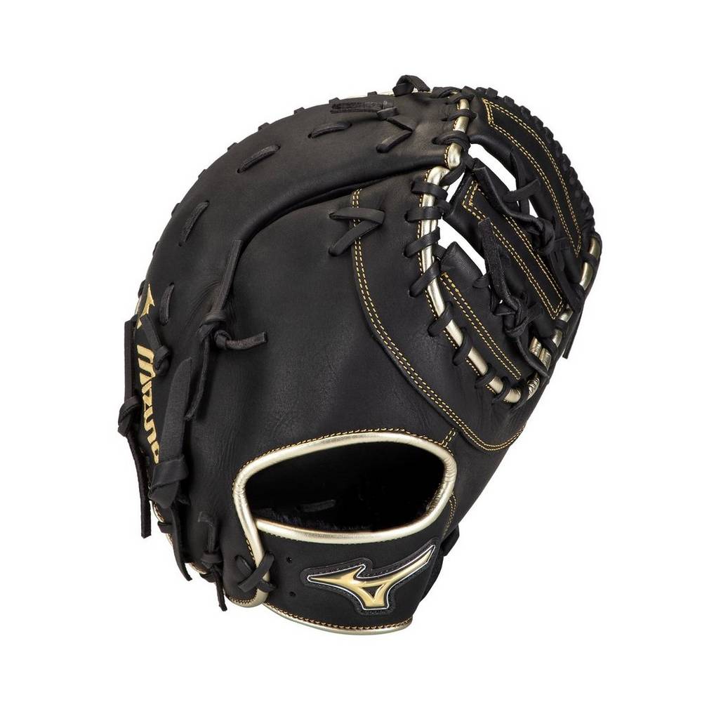 Mens Mizuno MVP Prime SE First Base 12.5" Baseball Catchers Mitt Black/Gold Philippines (KWRQID024)